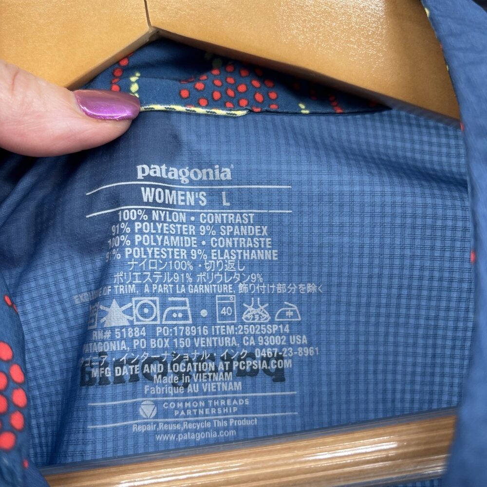 Patagonia Women’s L W’s Nine Trails Jacket Lightweight Running Hiking 25025 Blue - Picture 3 of 7